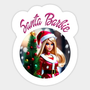 Santa Barbie Sticker